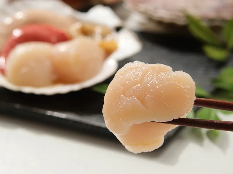 繊維がしっかり、サクッと甘い貝柱