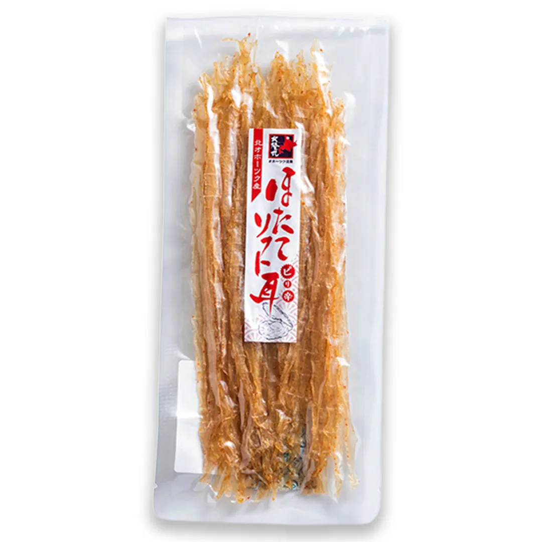 北海道オホーツク産ほたてソフト耳（ピリ辛）80g／冷凍