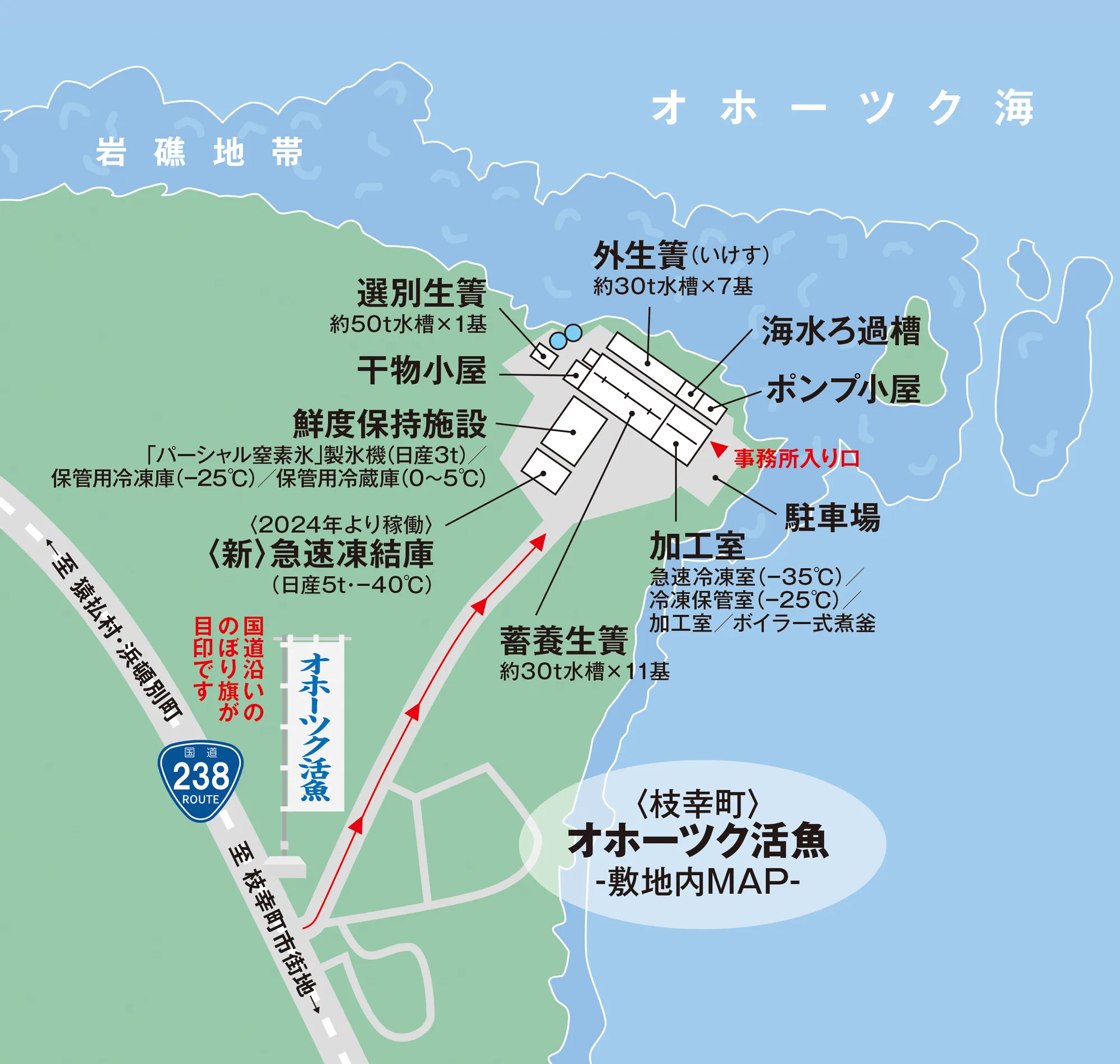 オホーツク活魚敷地内MAP
